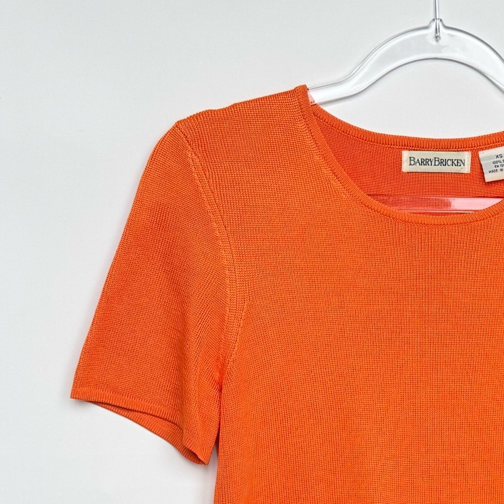 Barry Bricken Women's‎ Vintage Short Sleeve 100% Silk Top, Size XS